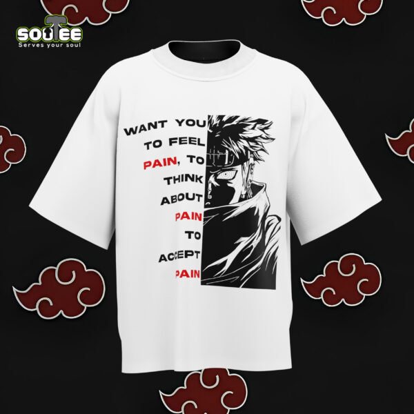 "Pain Naruto T-shirt with Akatsuki design – anime streetwear for Naruto fans, otaku apparel with high-quality print, perfect for cosplay and casual wear."