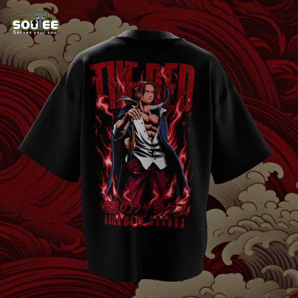"Limited edition Shanks anime T-shirt featuring Red-Haired Shanks from One Piece in high-quality print on premium cotton fabric."