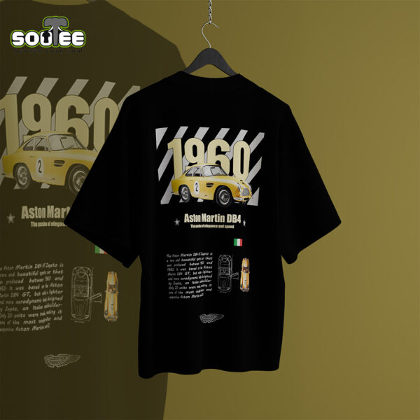Back view of Aston Martin branded t-shirt in black