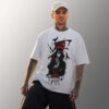 Model in Itachi Edition anime t-shirt – Naruto themed premium streetwear India